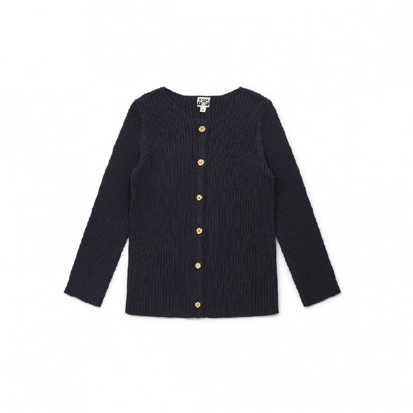 Girls Dark Grey Cotton Cardigan