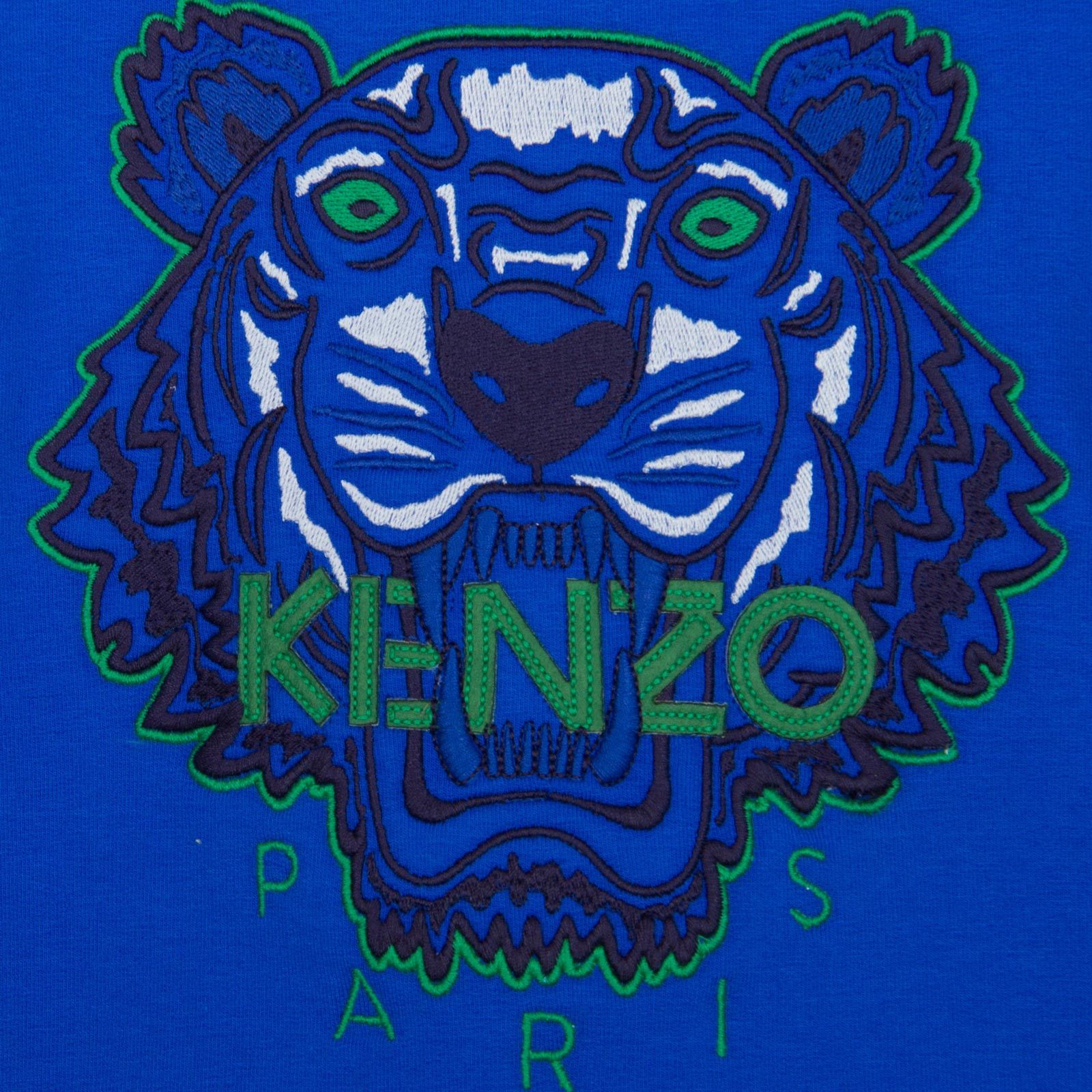 Boys Blue Tiger Embroidered Jersey Sweatshirt - CÉMAROSE | Children's Fashion Store - 3