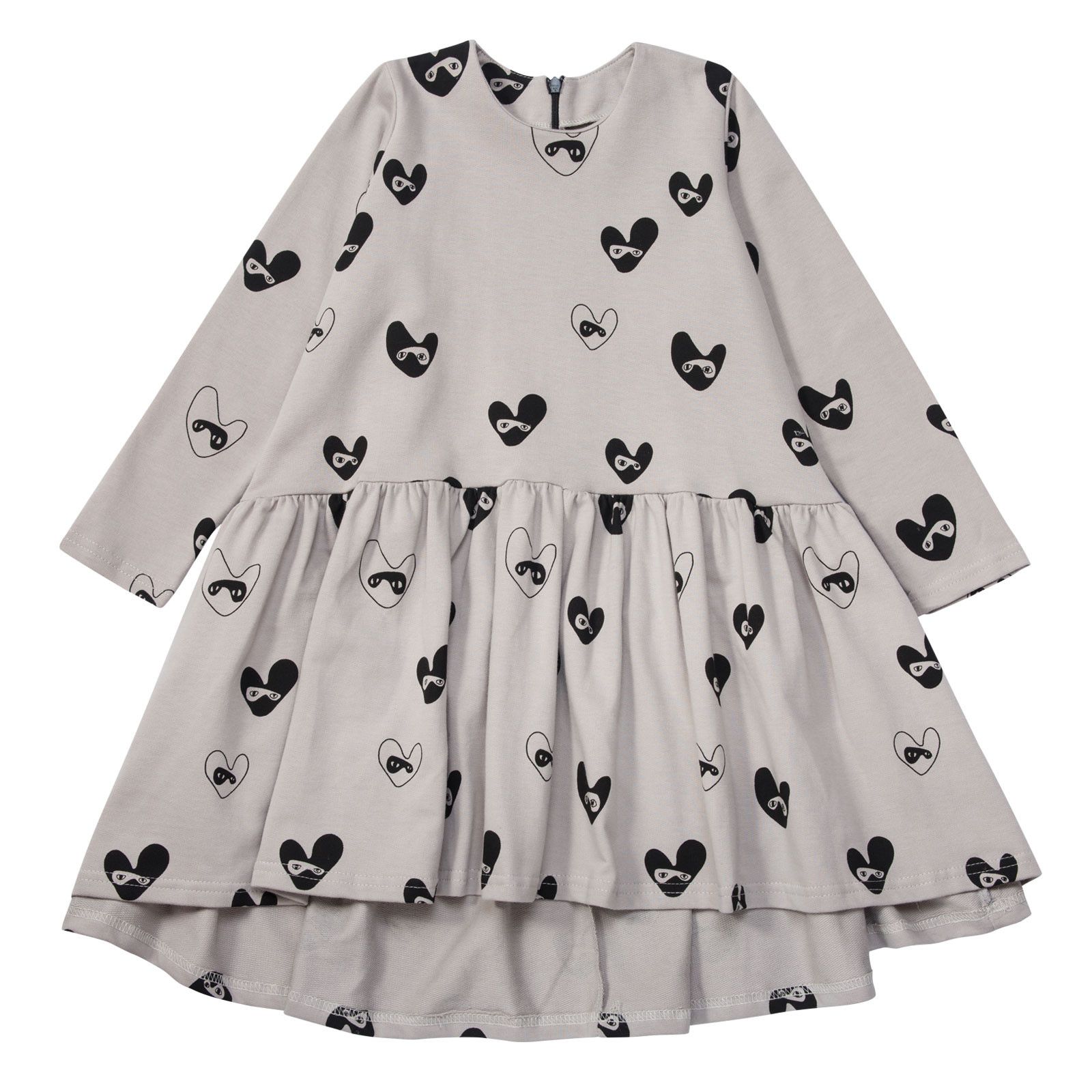 Girls Beige Oversized Dress With Bandit Lovehearts - CÉMAROSE | Children's Fashion Store - 1