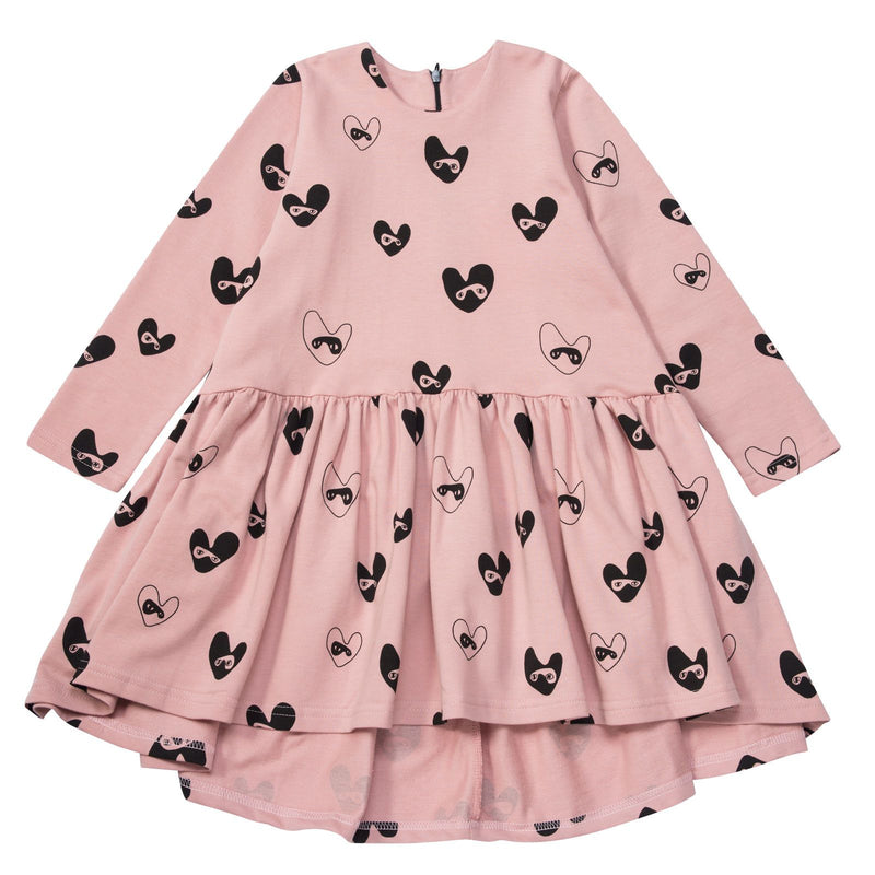 Girls Pink Oversized Dress With Bandit Lovehearts - CÉMAROSE | Children's Fashion Store - 1