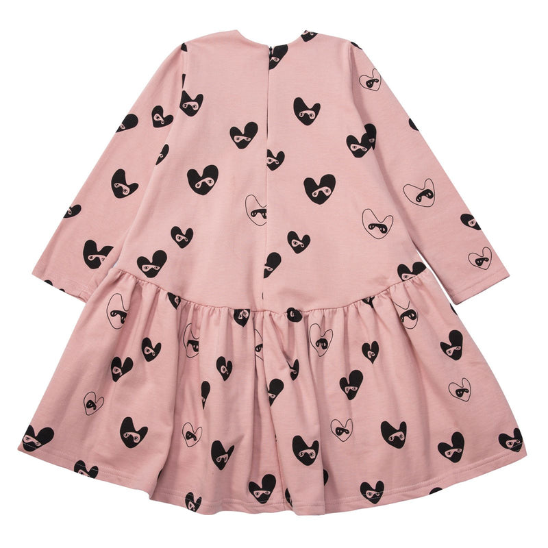 Girls Pink Oversized Dress With Bandit Lovehearts - CÉMAROSE | Children's Fashion Store - 2