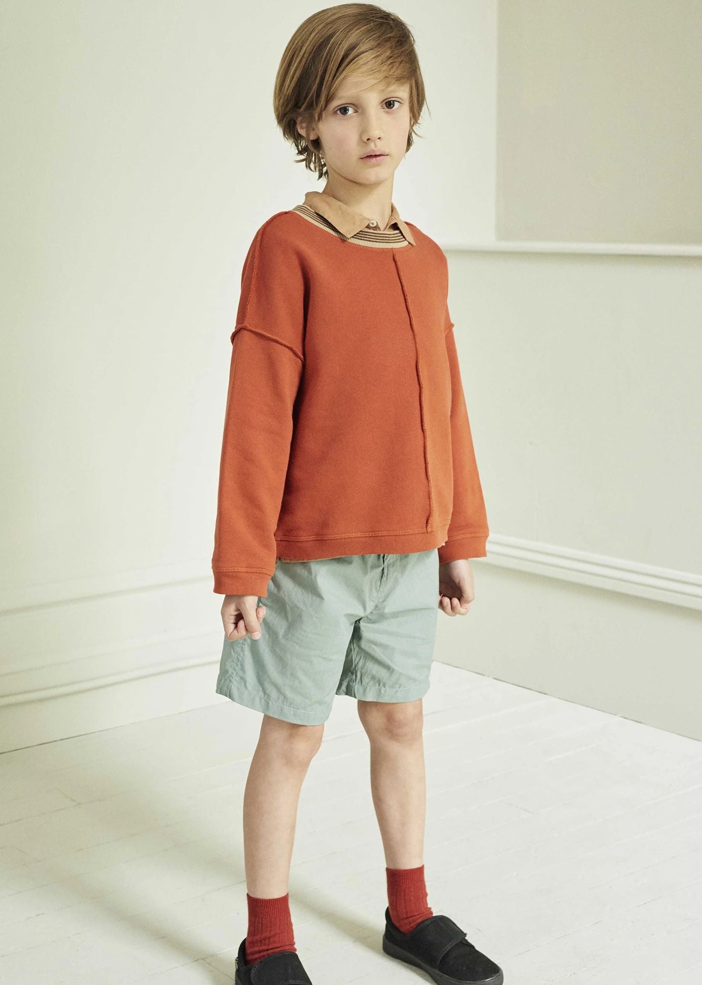 Boys Green Cotton Shorts