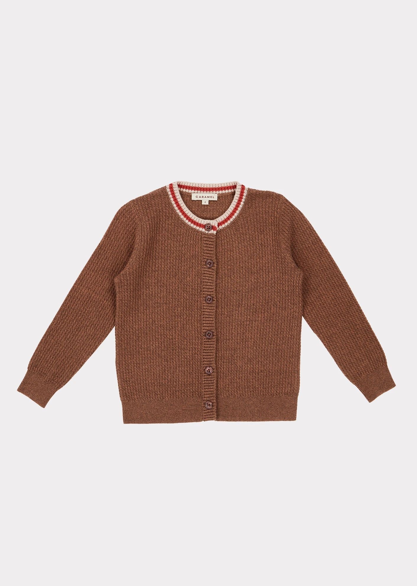 Girls Brown Cotton Cardigan