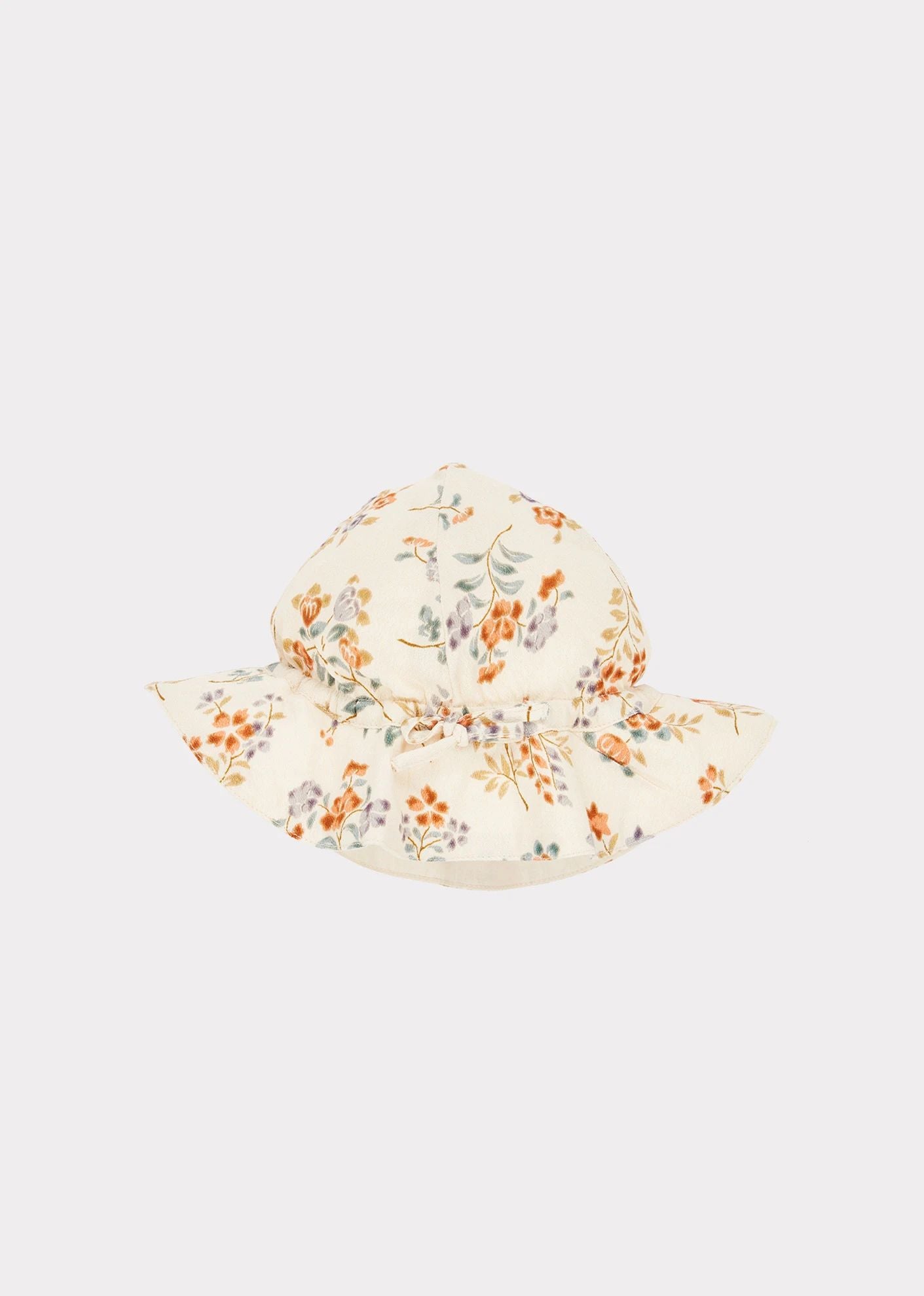 Baby Girls Beige Flowers Sun Hat