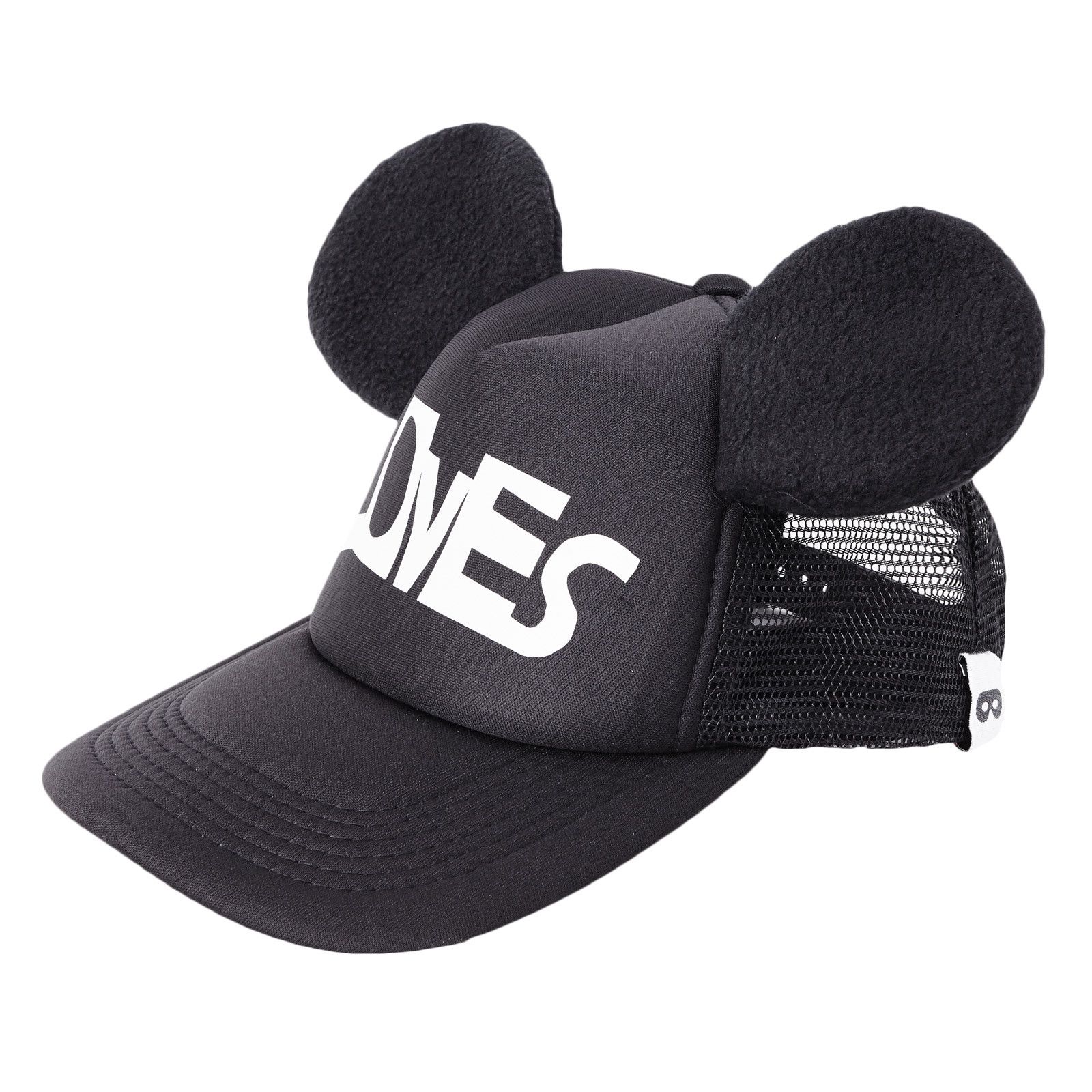 Baby Black Mouse Cap With Loves Logo - CÉMAROSE | Children's Fashion Store - 1