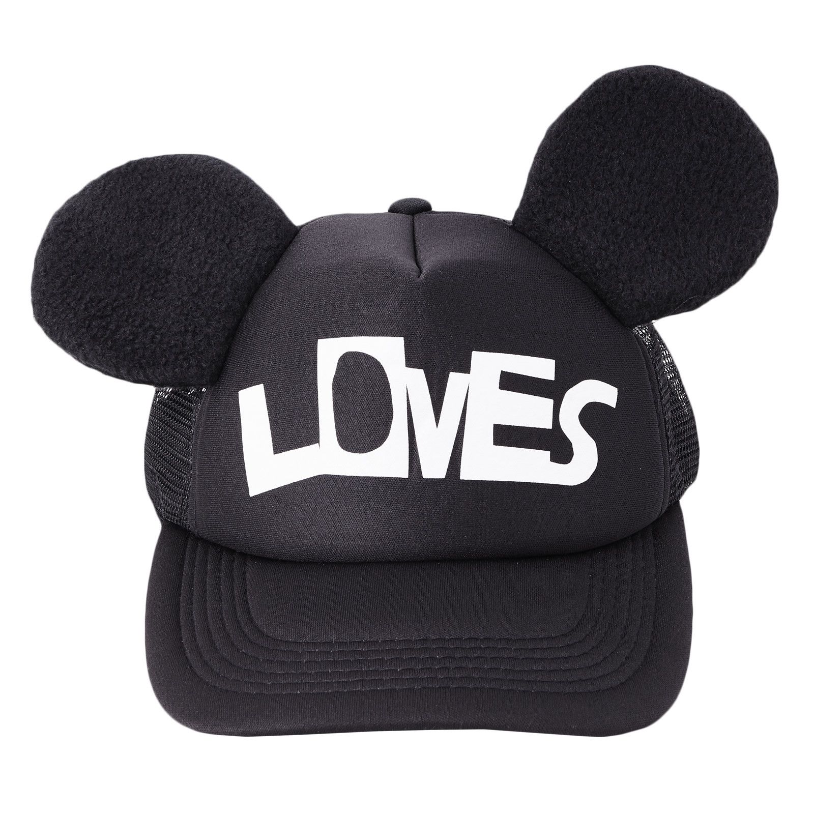 Baby Black Mouse Cap With Loves Logo - CÉMAROSE | Children's Fashion Store - 2