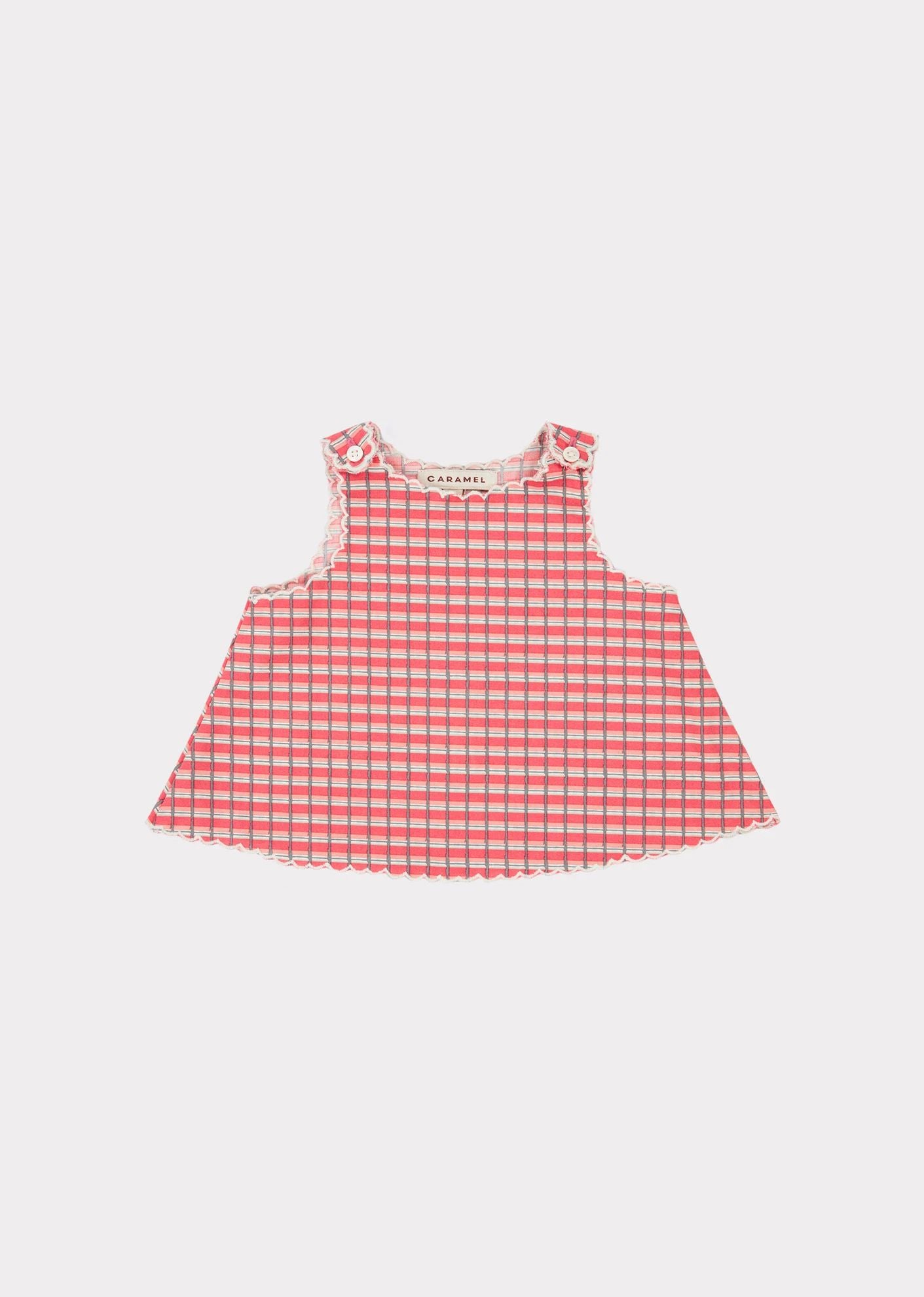 Baby Girls Red Check Cotton Set