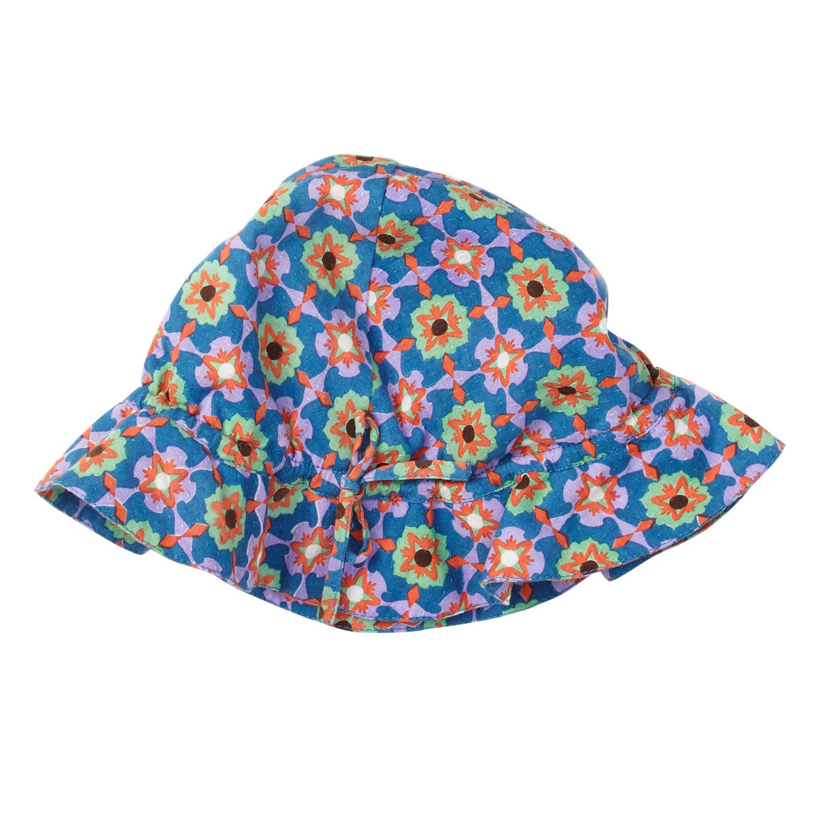 Baby Blue Orchid Block Printed Sun Hat - CÉMAROSE | Children's Fashion Store