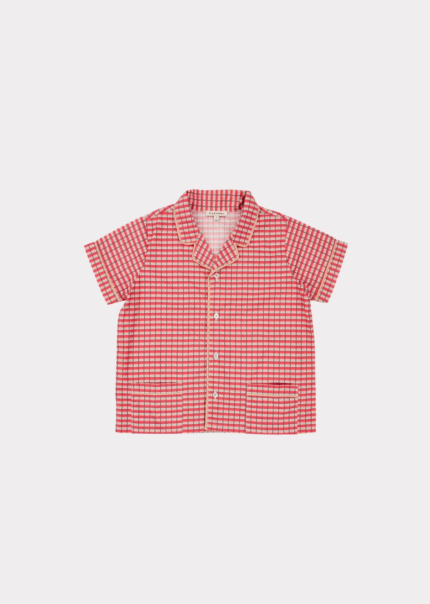 Girls Red Check Cotton Shirt