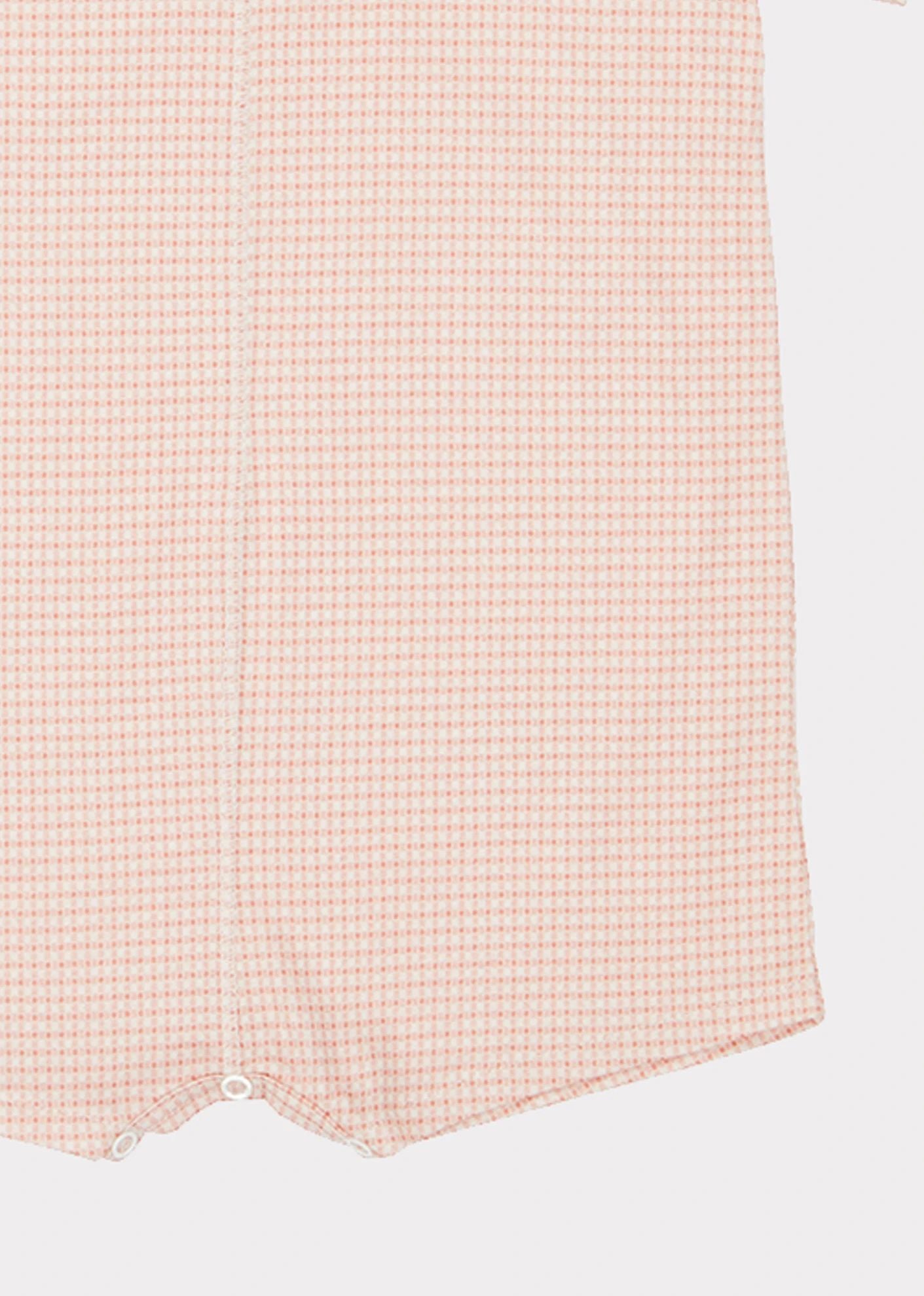 Baby Boys Terracotta Check Cotton Babysuit