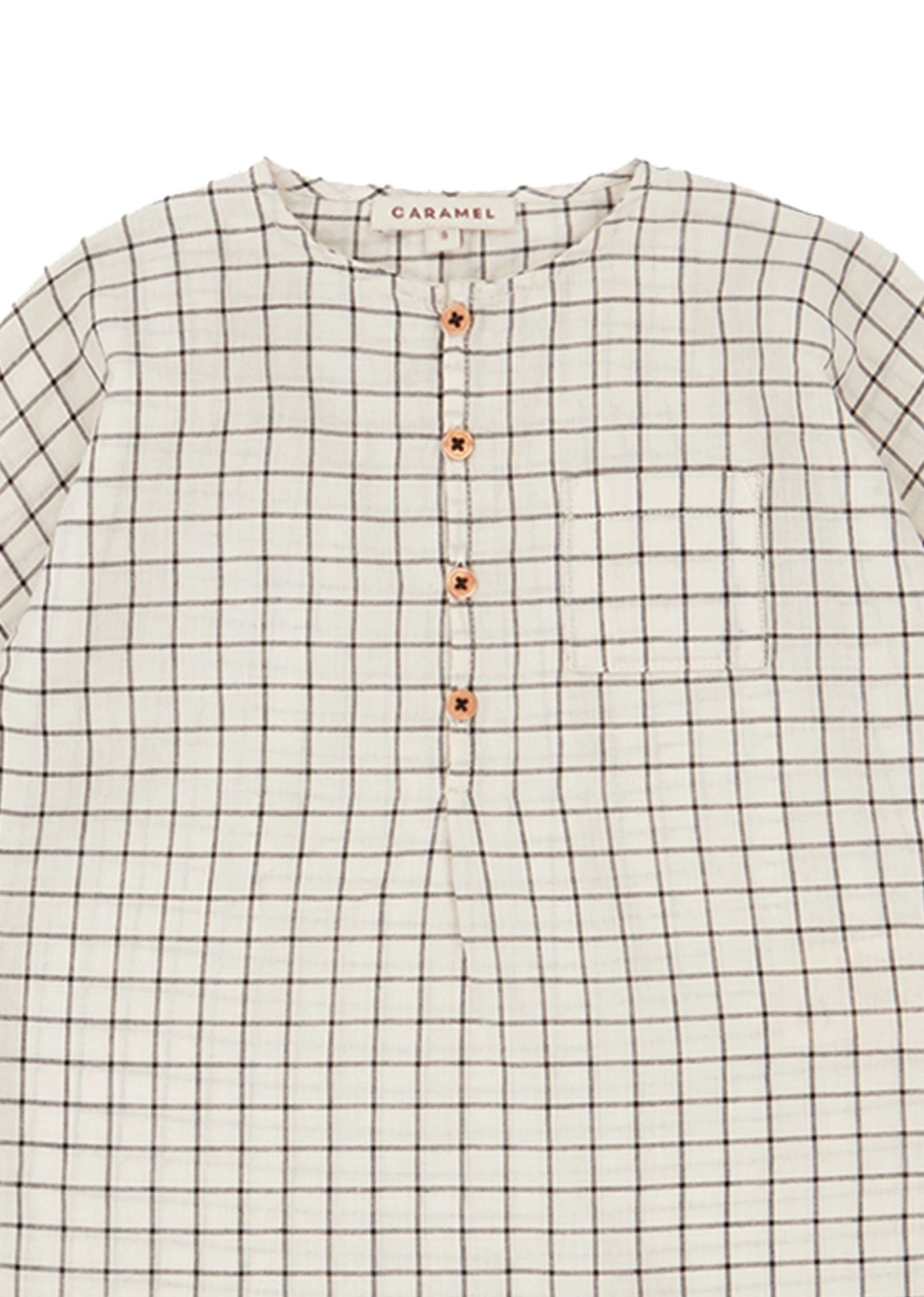 Boys White Check Cotton Shirt