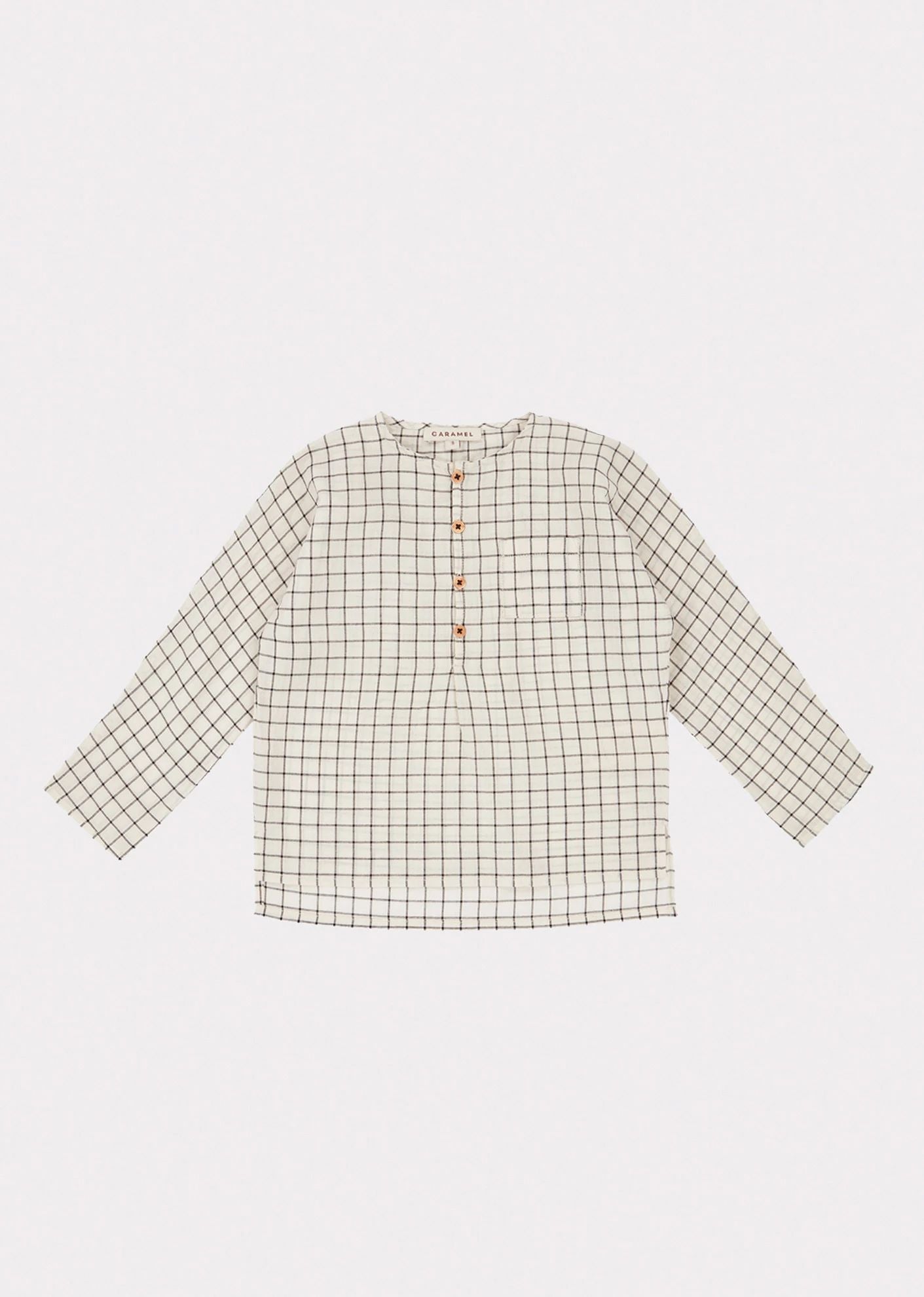 Boys White Check Cotton Shirt