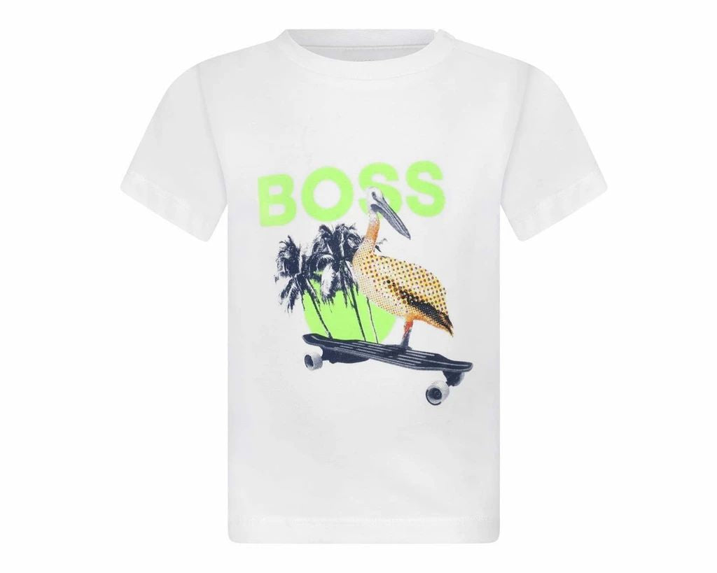 Baby Boys White Cotton T-shirt