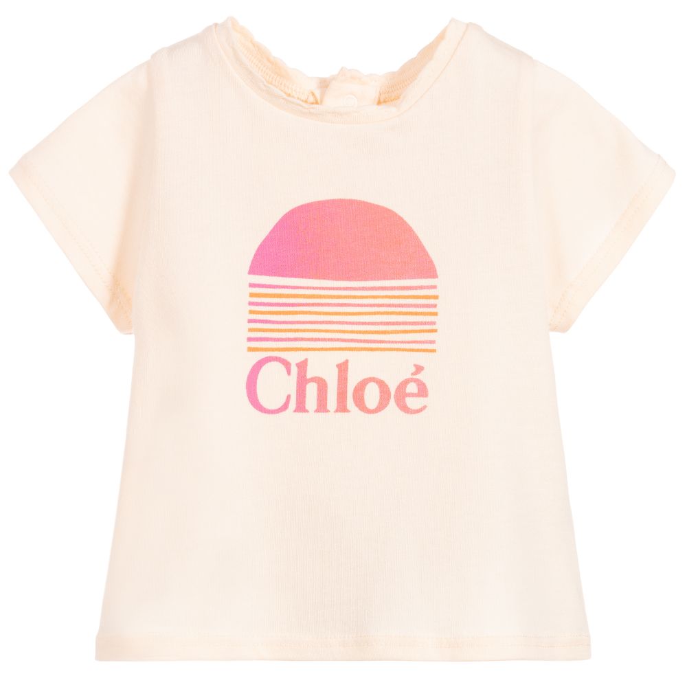 Baby Girls Pink Logo Cotton T-shirt