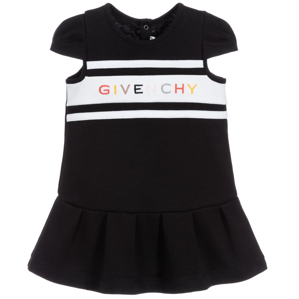 Baby Girls Black Logo Cotton Dress