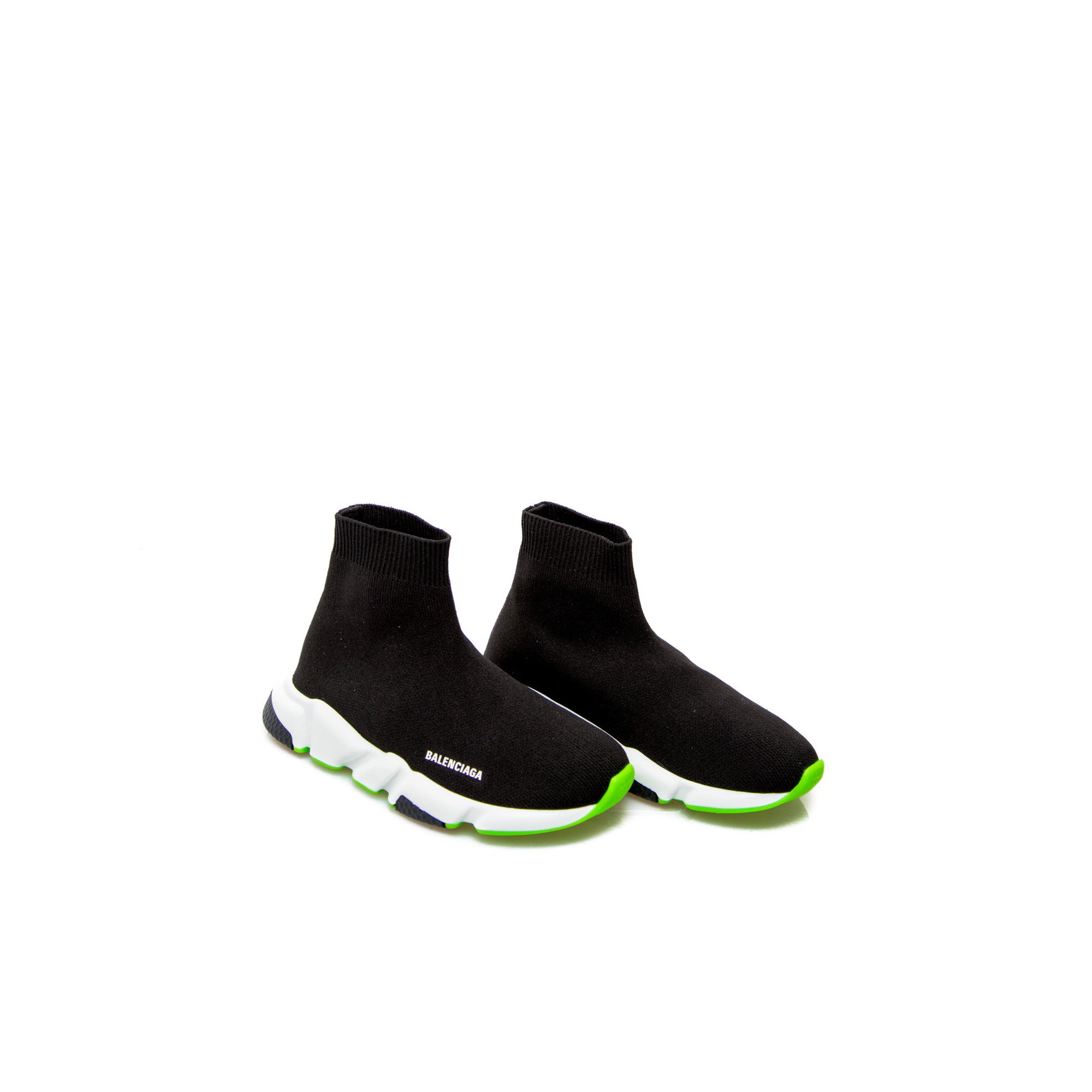 Girls Black & Green Speed Logo Shoes