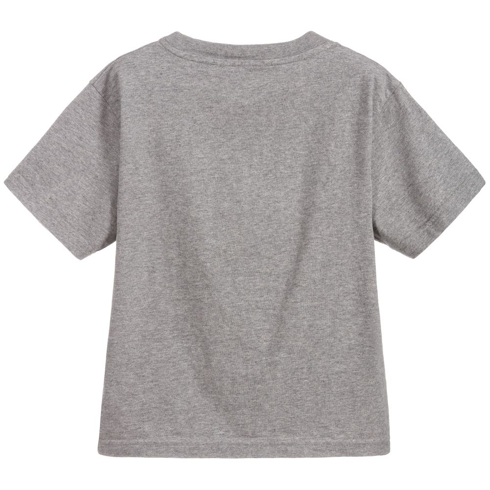 Boys & Girls Grey Flag Logo Cotton T-shirt