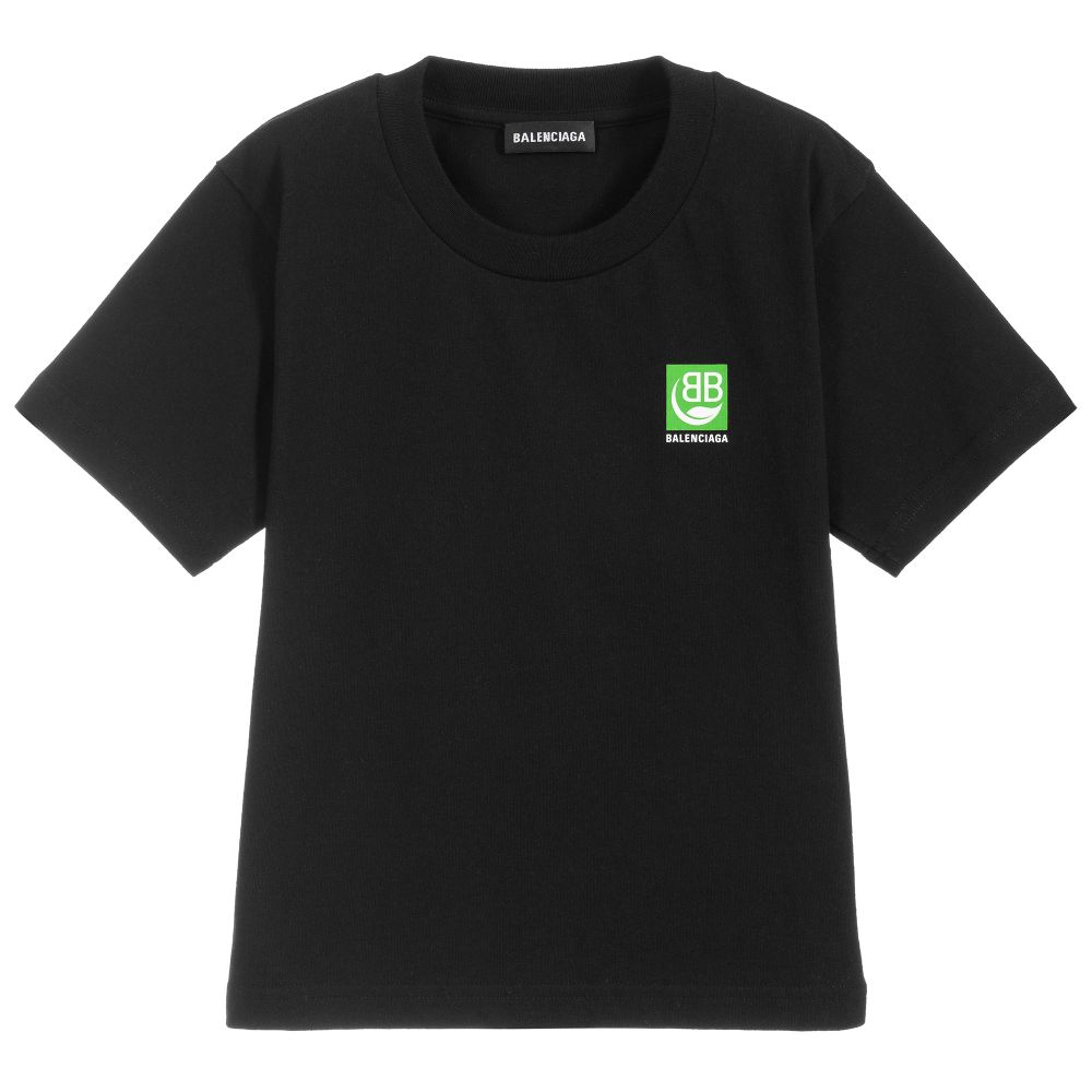 Boys & Girls Black Cotton T-shirt