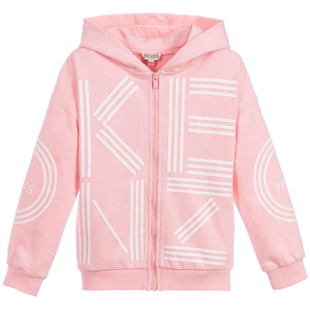 Girls Pink Logo Cotton Cardigan