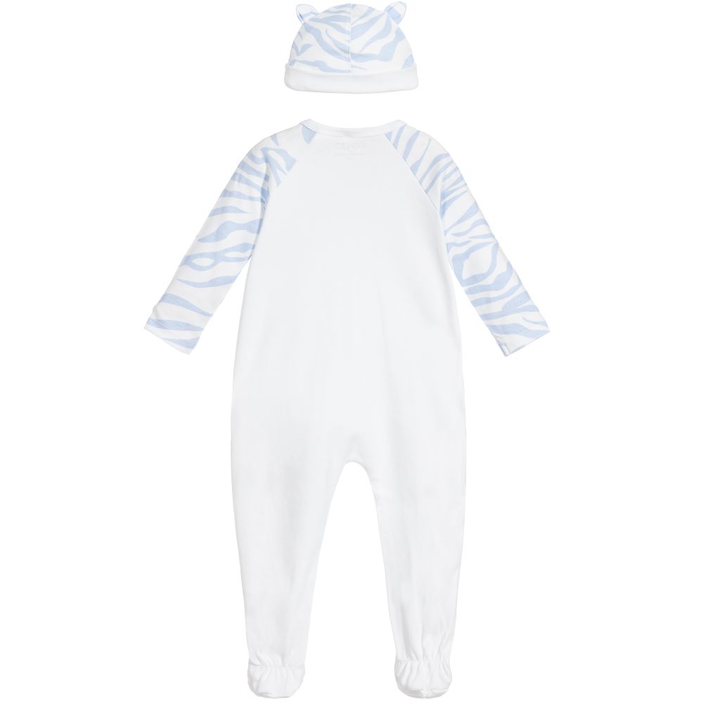 Baby Boys White Cotton Babysuit