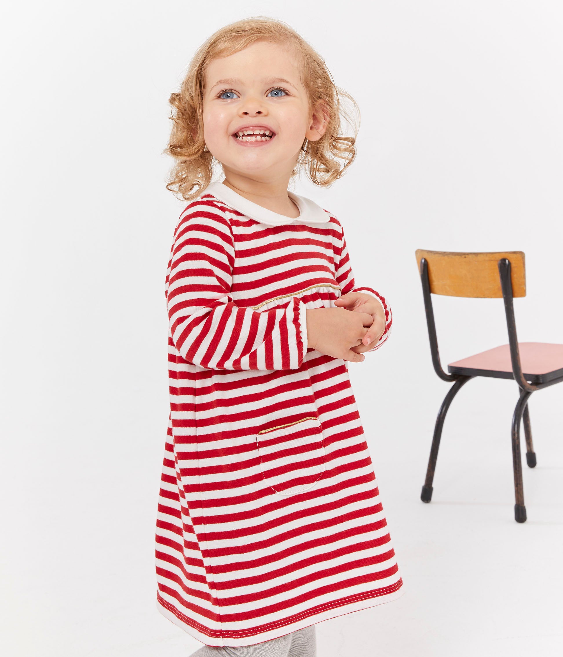 Baby Girls Red Stripes Dress