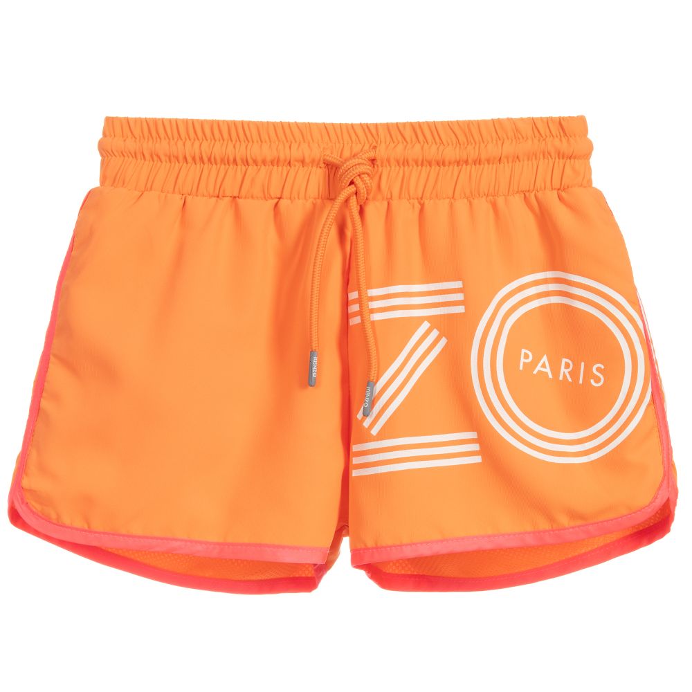 Girls Orange Logo Swim Shorts