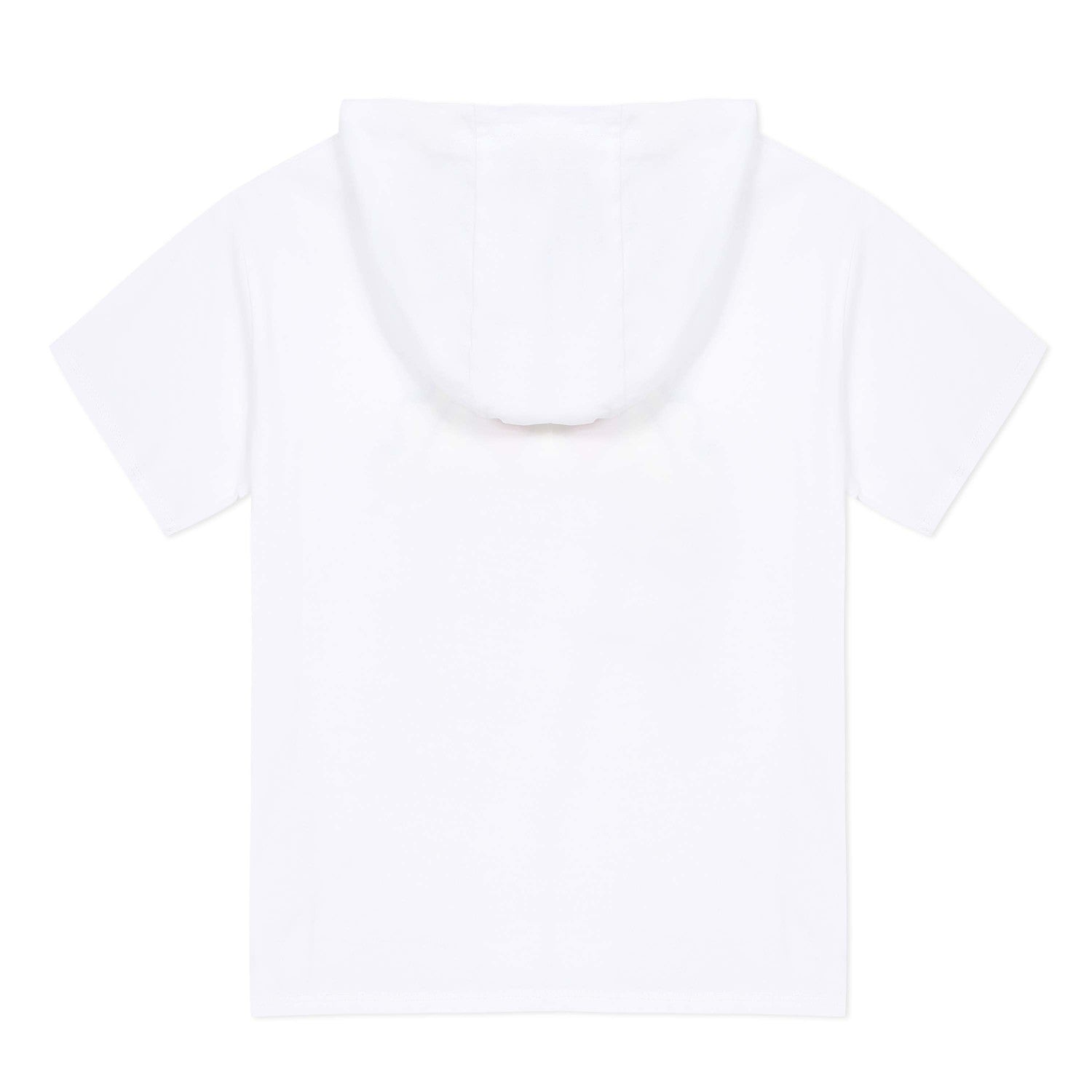 Girls White Hooded Cotton T-shirt