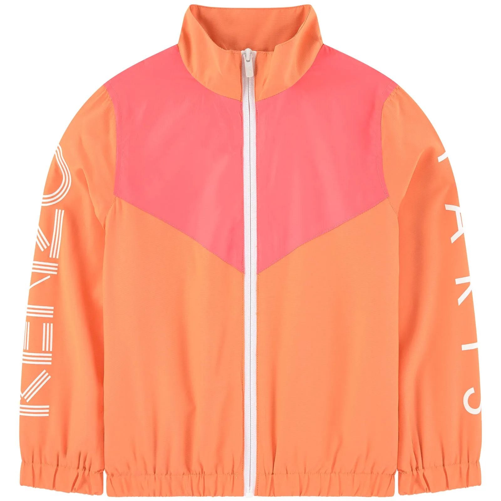 Girls Orange Zip-up Top