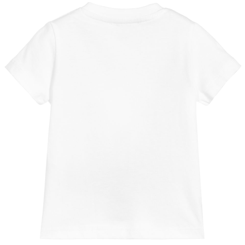 Baby Boys White Logo Cotton T-shirt