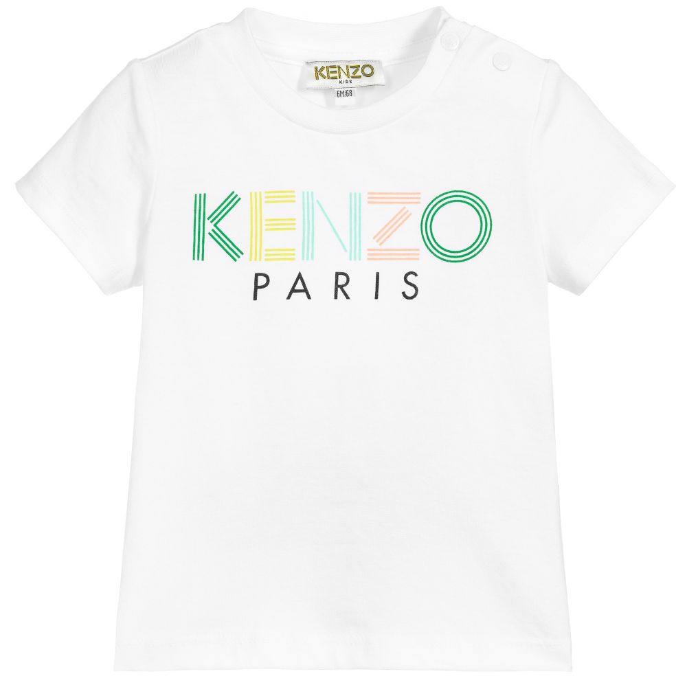 Baby Boys White Logo Cotton T-shirt