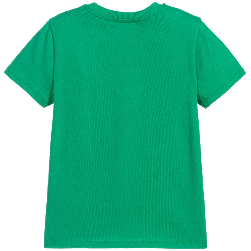 Boys Green Cotton T-shirt