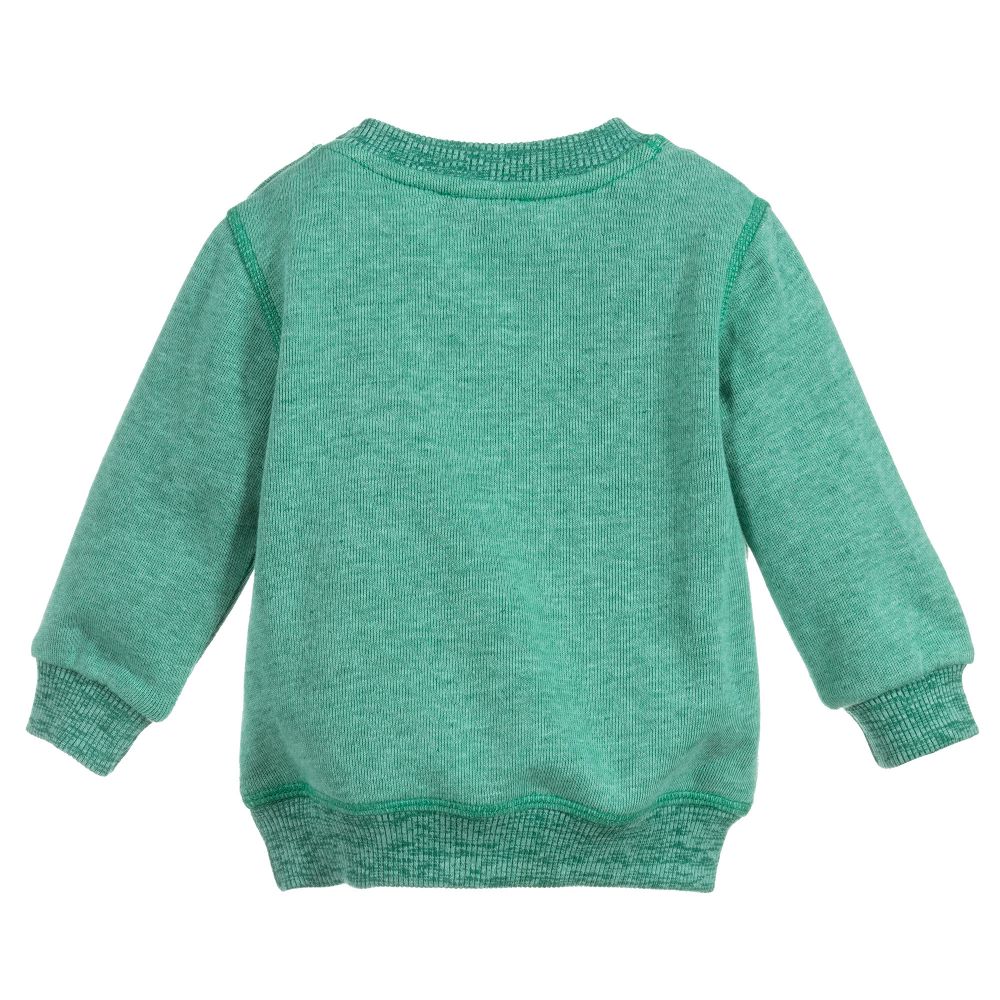 Baby Boys Green Tiger Cotton Sweatshirt