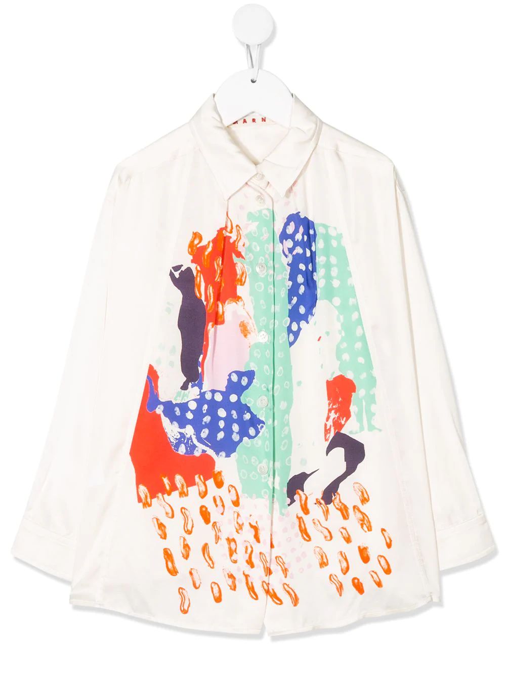 Girls White Pattern Shirt