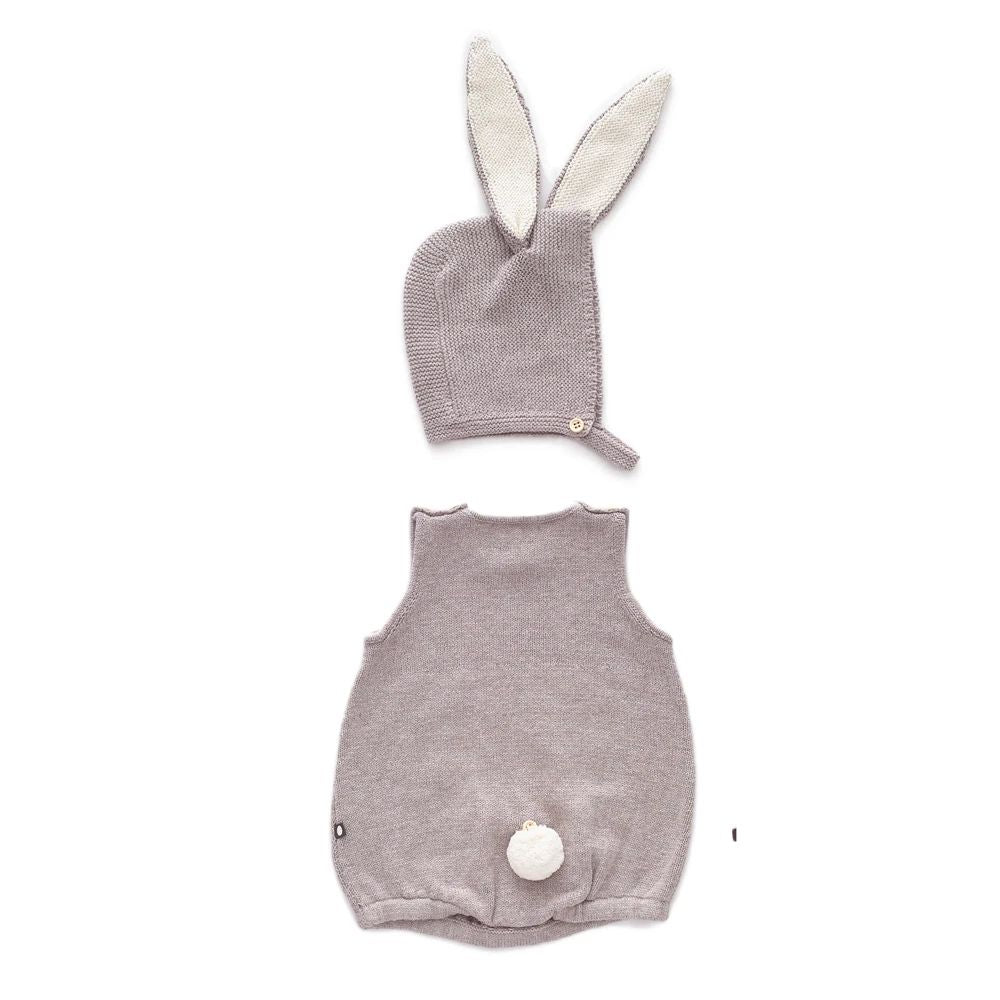 Baby Girls Light Grey Cotton Bunny Set