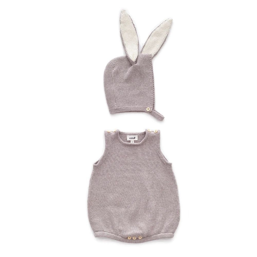 Baby Girls Light Grey Cotton Bunny Set