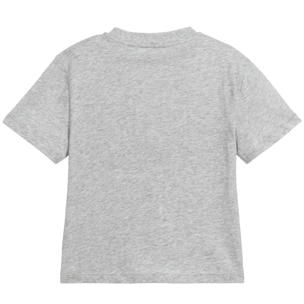 Boys Grey Logo Cotton T-shirt