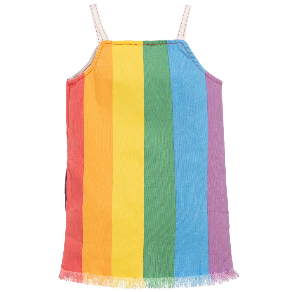 Girls Rainbow Denim Dress
