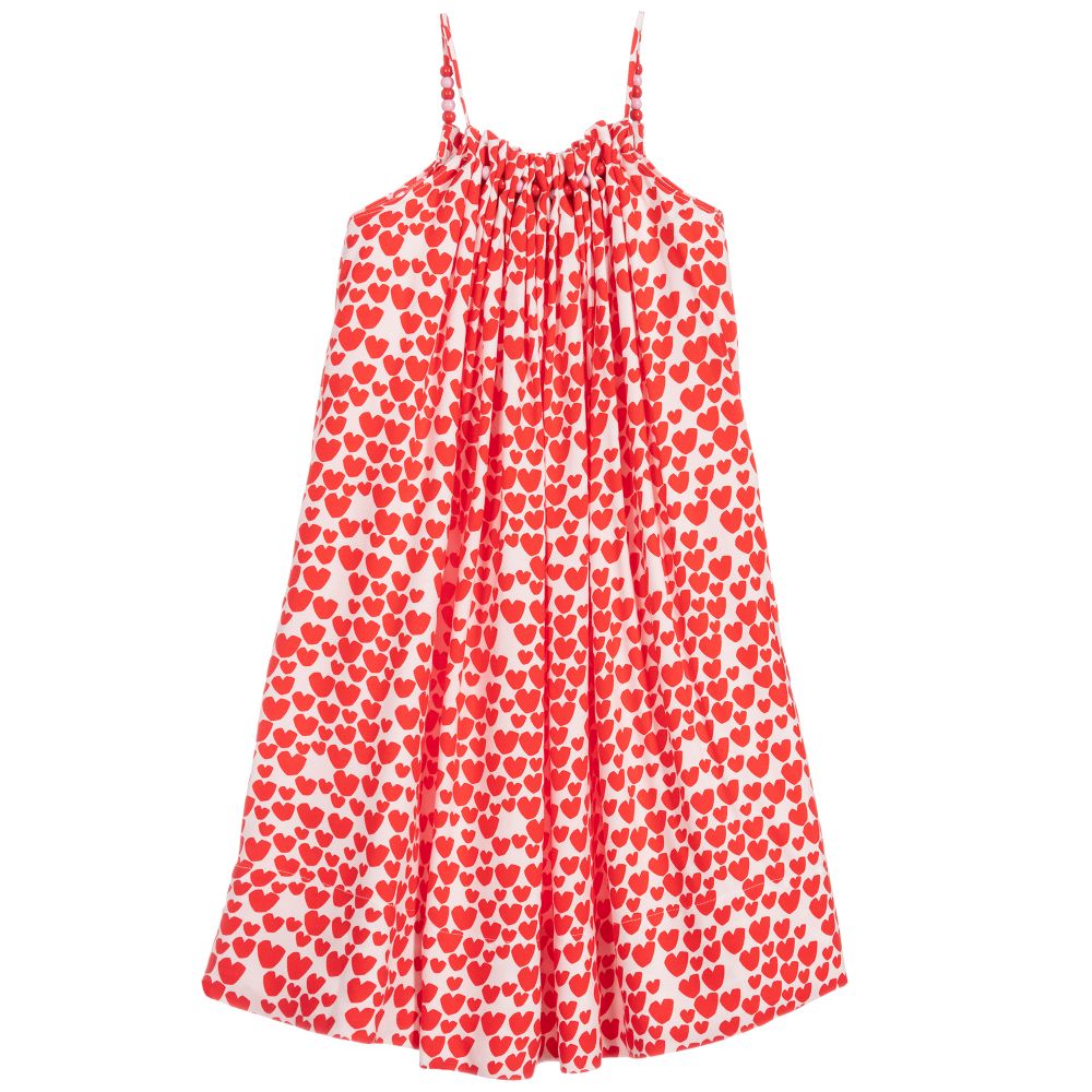 Girls Red & White Heart Dress