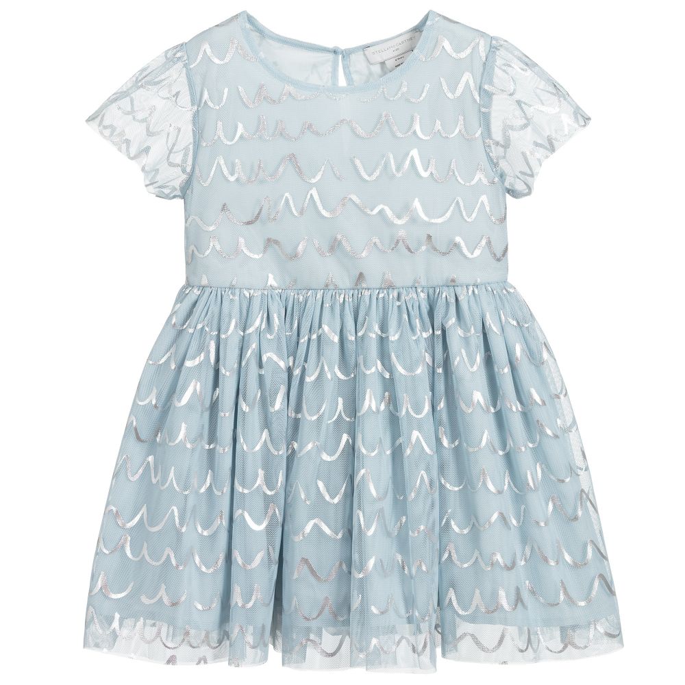 Girls Sea Blue Tulle Dress