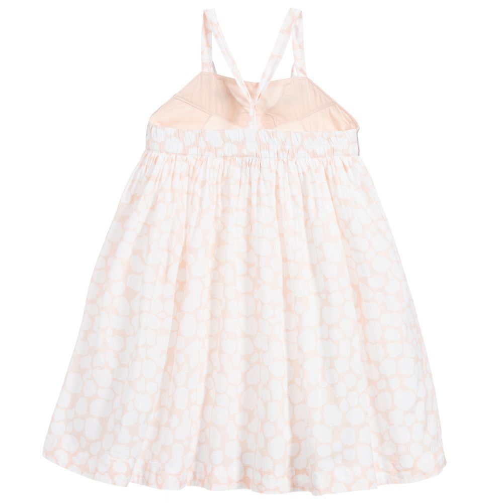 Girls Light Pink Giraffe Cotton Dress