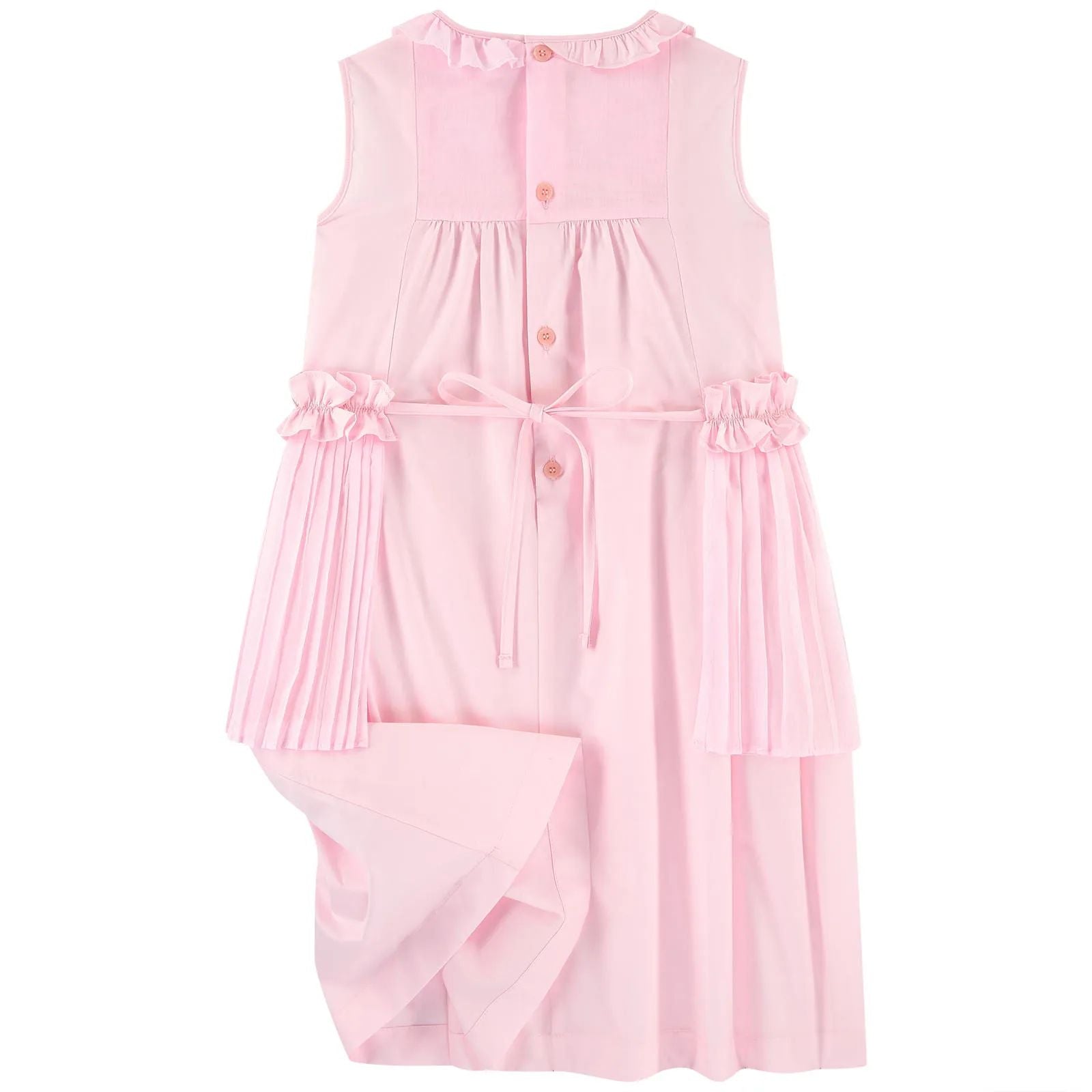 Girls Pink Ruffle Cotton Dress