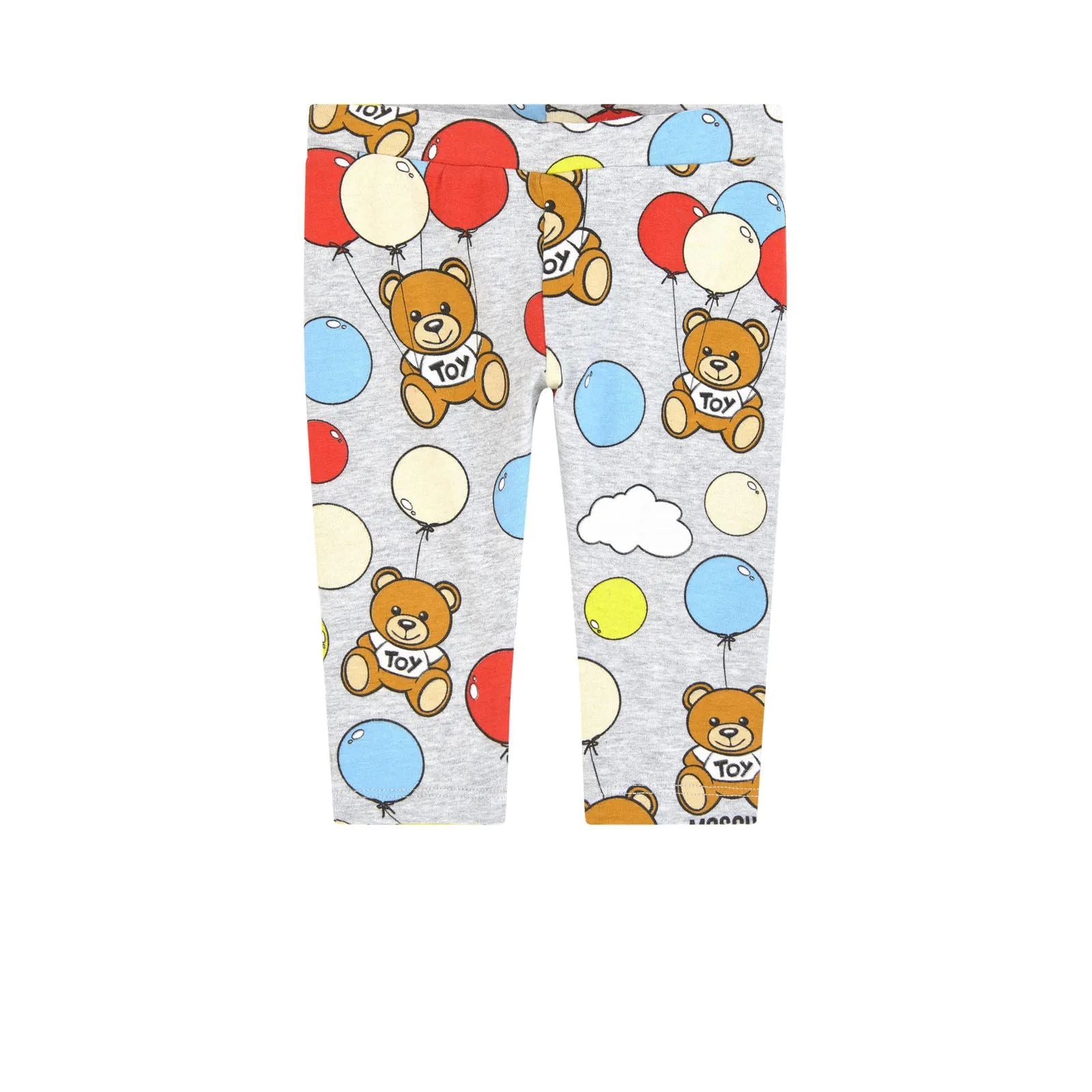 Baby Girls Grey Pattern Cotton Leggings