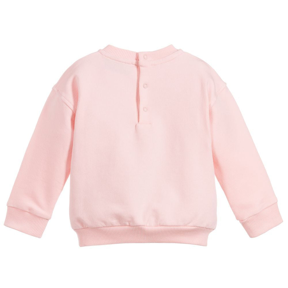 Baby Boys & Girls Pink Cotton Sweatshirt