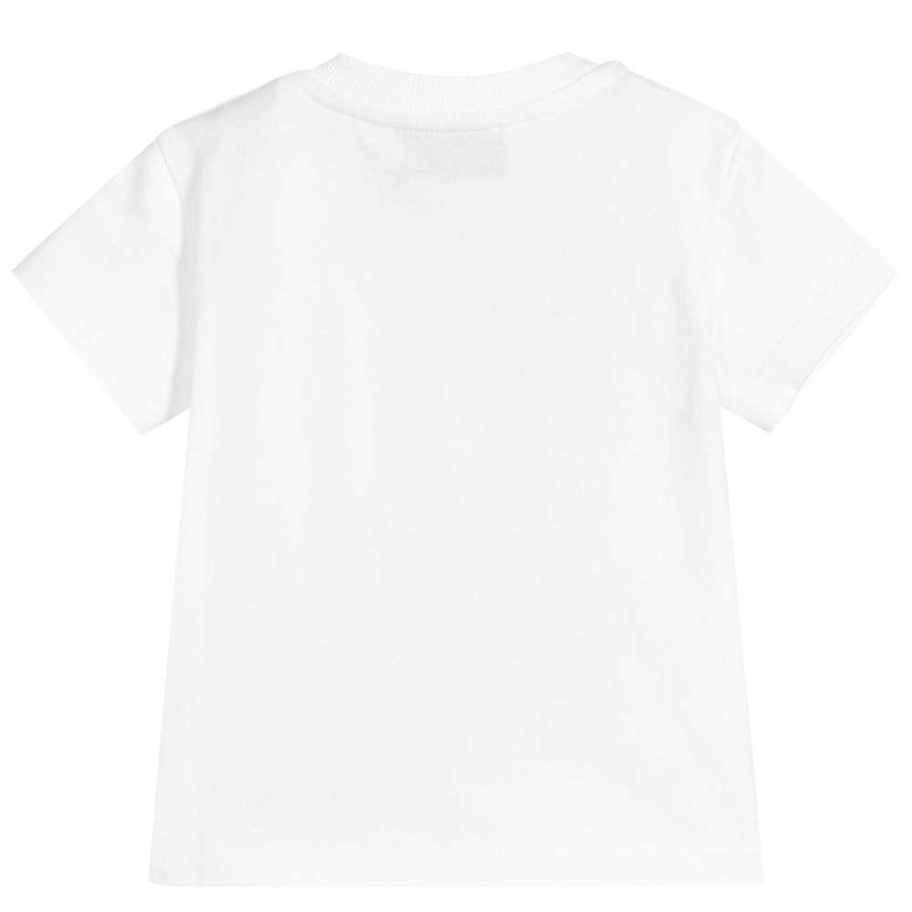 Baby Boys & Girls White Cotton T-shirt