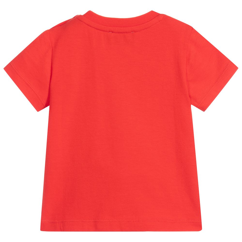 Baby Boys & Girls Red Cotton T-shirt