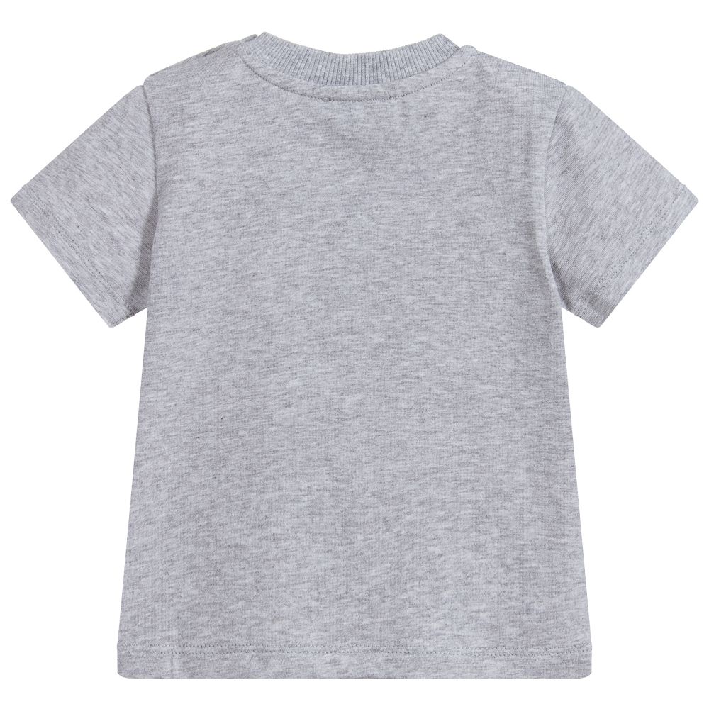 Baby Boys Grey Cotton T-shirt
