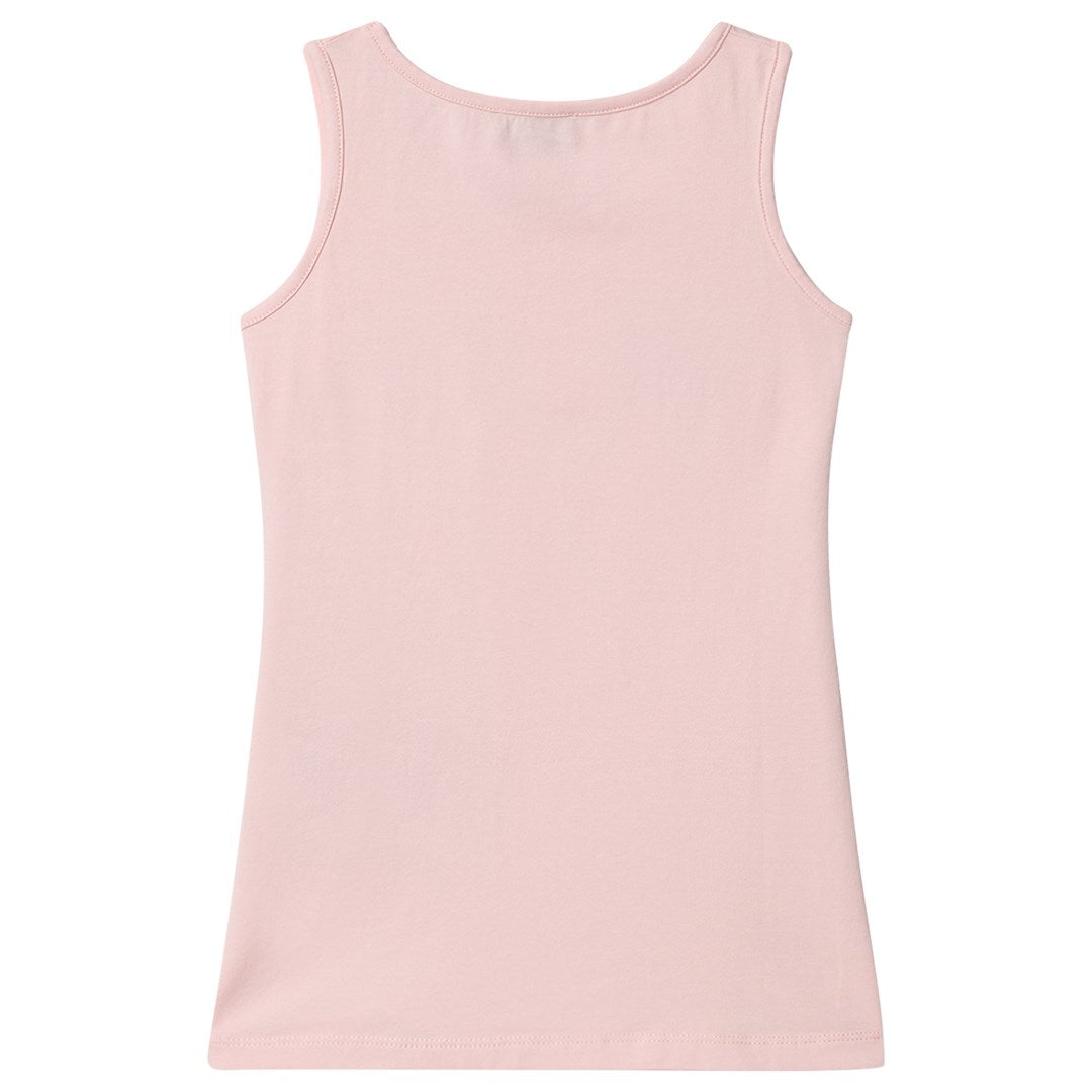 Girls Pink Logo Cotton Tank Top