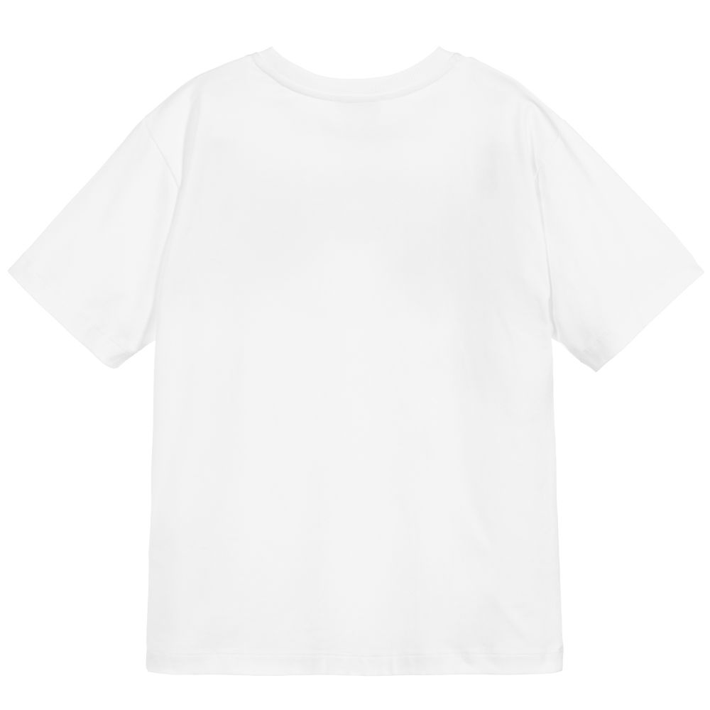 Girls White Logo Cotton Maxi T-shirt