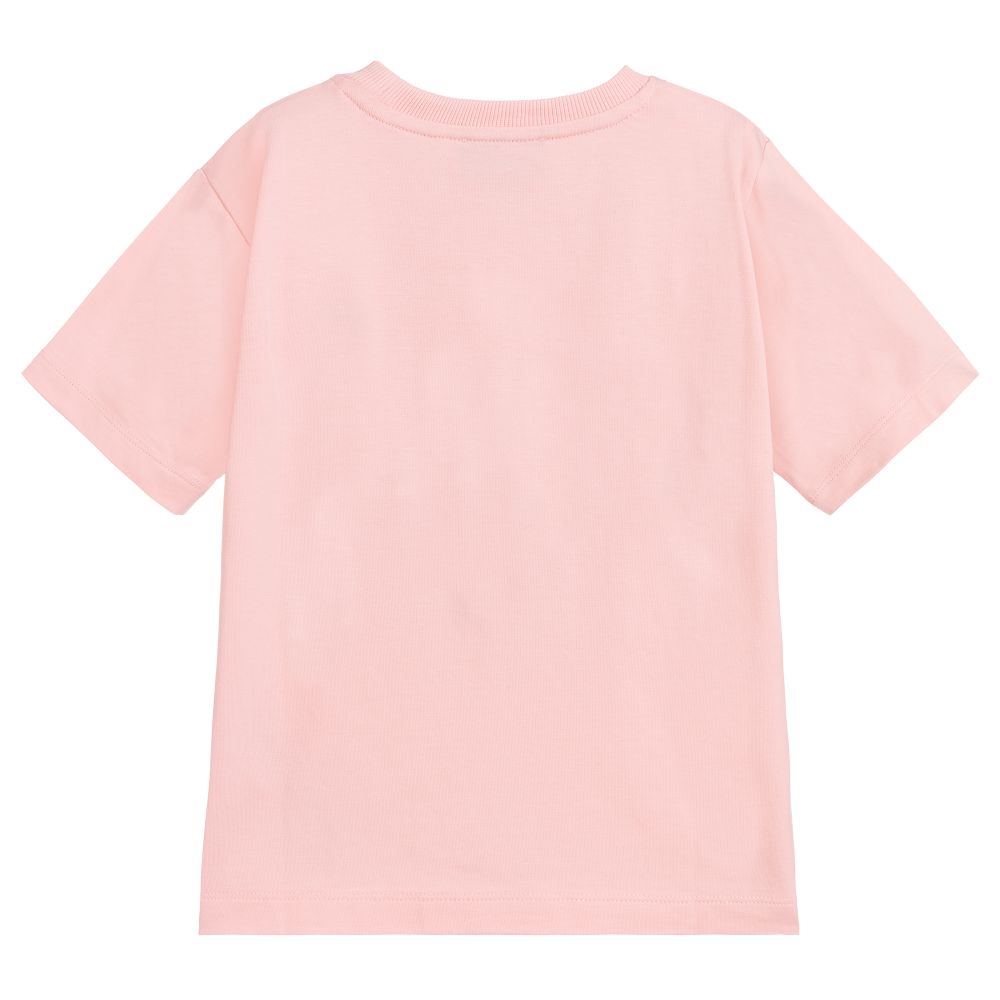 Girls Pink Logo Cotton Maxi T-shirt