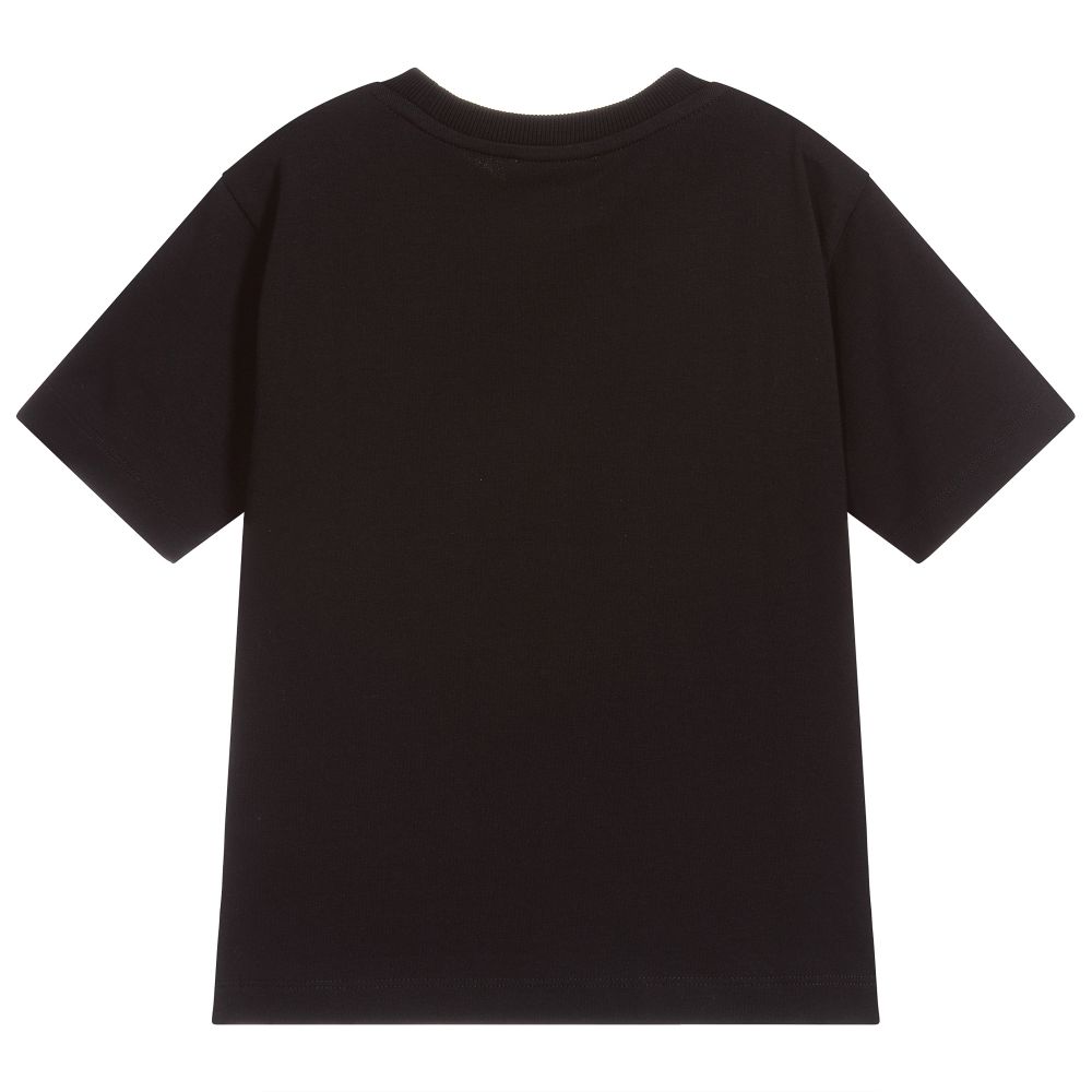 Girls Black Logo Cotton Maxi T-shirt